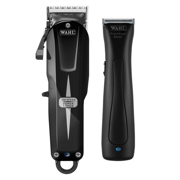 Машинка і тример для стрижки Wahl Cordless Combo Super Taper Cordless Black + Beret Stealth 08592-017 08592-017 фото