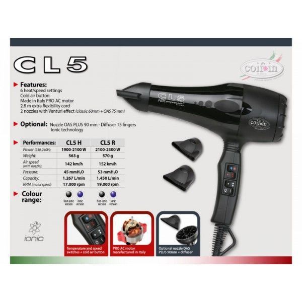 Фен Coifin CL5 R BLK , 2300 W CL5 R BLK фото