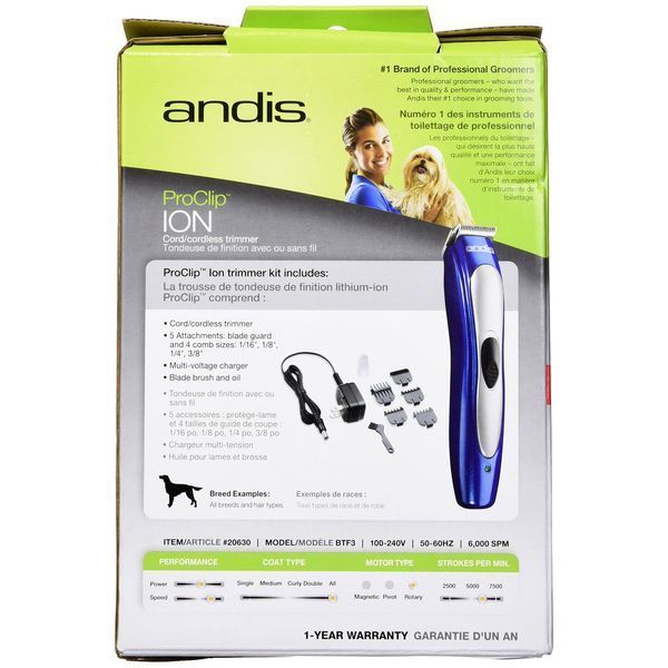 Триммер для стрижки животных Andis ProClip Ion Pe BTF3 аккумуляторный AN 20630 фото